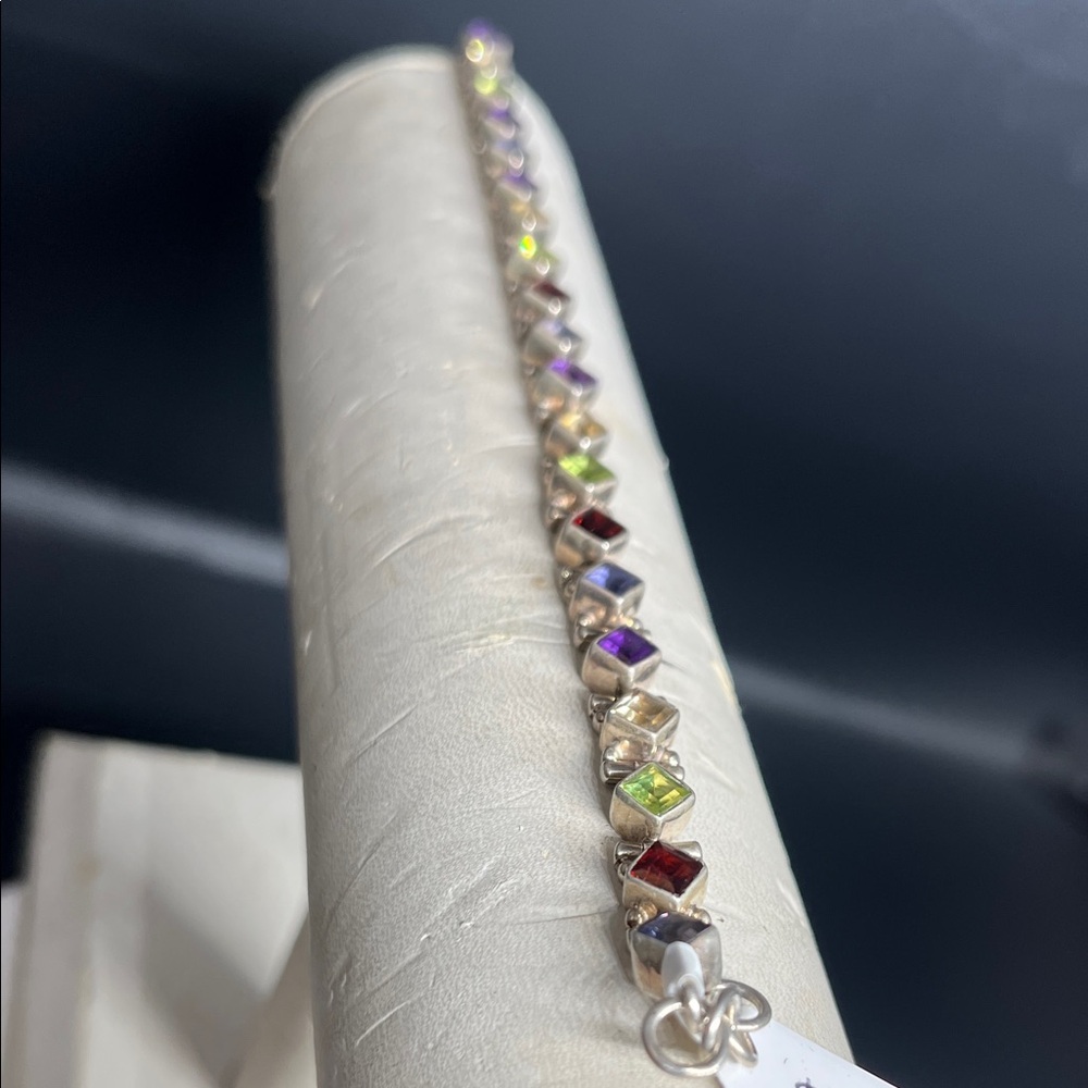 Elegant Multi-Color Gemstone Bracelet